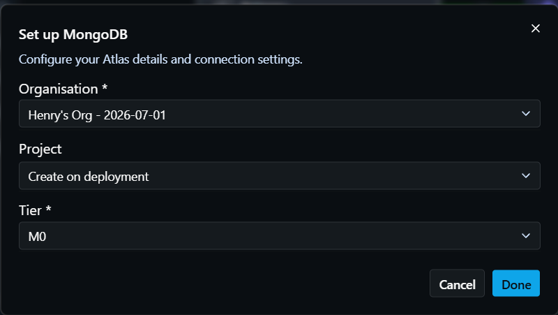 Mongo node configuration