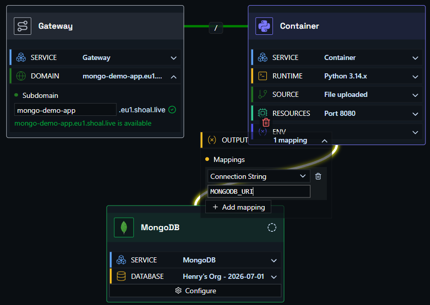 Mongo output mapping