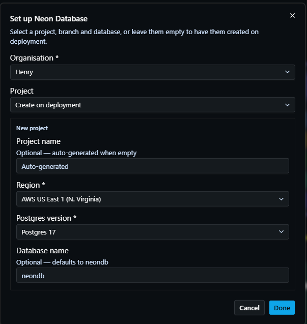 Neon node configuration